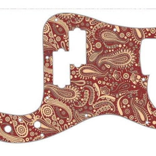 Fender Precision Bass Pickguard Silverblack Paisley Aluminum Etsy