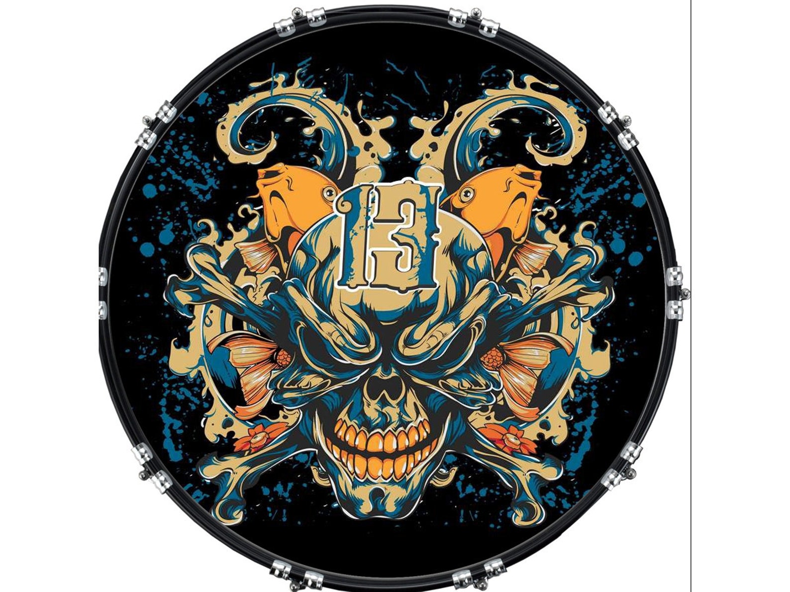 Custom Aquarian Bass Kick Drum Head Front Drumskin Mean Streak Etsy