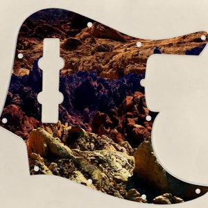Custom Graphical Pickguard to fit Fender J Bass Jazz Bass Desert Rock