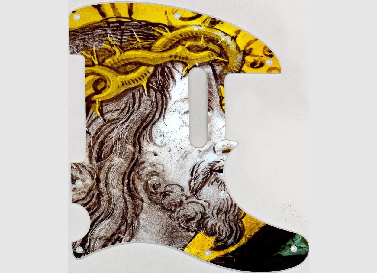 Custom Graphical Pickguard to Fit Fender Tele Telecaster Jesus 2