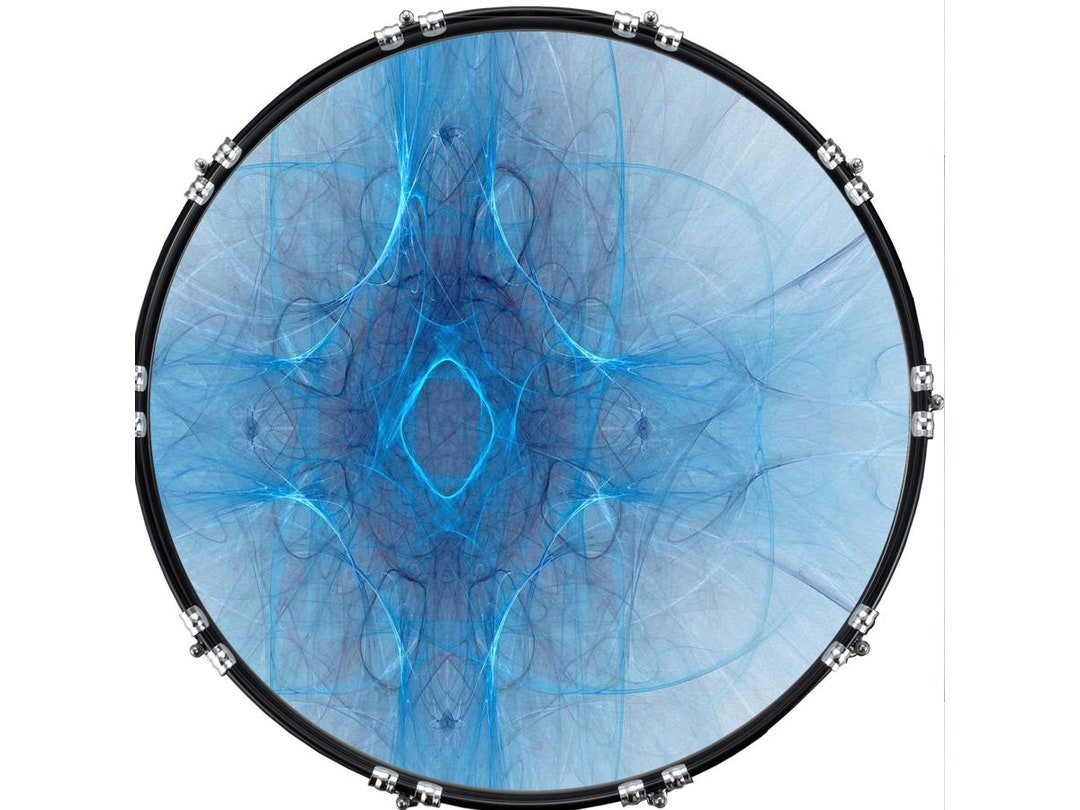 Custom Aquarian Bass Kick Drum Head Front Drumskin Blue Etsy