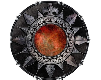 Custom Aquarian Bass Kick Drum Head Front Drumskin Gothic Disc 1