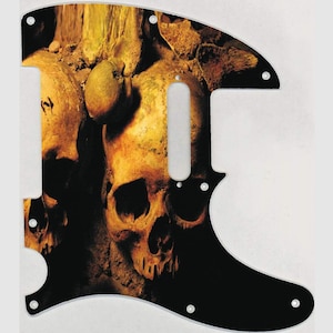 Custom Graphical Pickguard to fit Fender Tele Telecaster Ancient Skulls