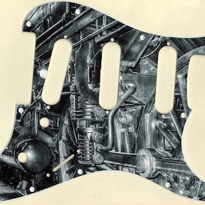 Custom Graphical Pickguard to fit Fender Strat Stratocaster Steam Train 1