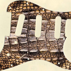 Custom Graphical Pickguard to fit Fender Strat Stratocaster Crocodile Skin