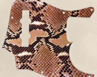 Custom Graphical Pickguard to fit Fender J Bass Jazz Bass Snake Skin 2