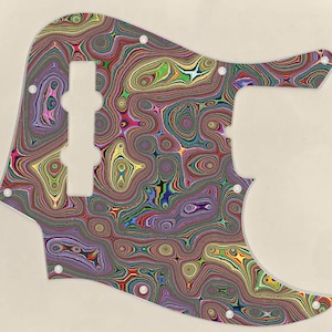 Custom Graphical Pickguard to fit Fender J Bass Jazz Bass Psychedelic Nightmare