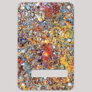 Custom Graphical Tremolo Cover Back Plate to fit Fender Strat Stratocaster Rusted metal