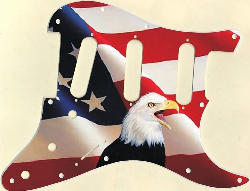 Individuelle grafische Schlagbrett fit Fender Strat Stratocaster US Patriot Adler 2