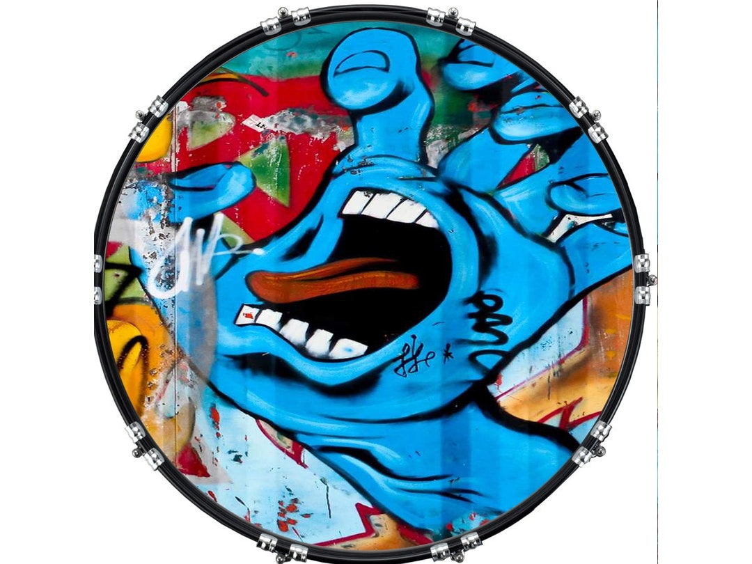 Custom Aquarian Bass Kick Drum Head Front Drumskin Graffiti 5 Etsy