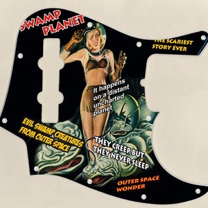 Custom Graphical Pickguard to fit Fender J Bass Jazz Bass Swamp Planet