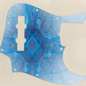 Custom Graphical Pickguard to fit Fender J Bass Jazz Bass Blue Webbing