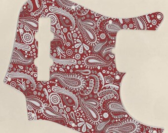 Pickguard gráfico personalizado para adaptarse a Fender J Bass Jazz Bass Paisley RD-GY