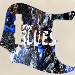 Custom Graphical Pickguard to fit Fender J Bass Jazz Bass Blues 2