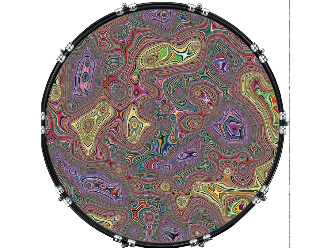 Custom Aquarian Bass Kick Drum Head Front Drumskin Psychedelic Etsy