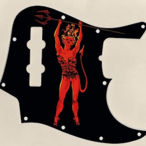 Custom Graphical Pickguard to fit Fender J Bass Jazz Bass Demon Girl