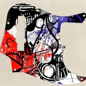 Custom Graphical Pickguard to fit Fender J Bass Jazz Bass Abstract 2