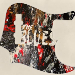 Custom Graphical Pickguard to fit Fender J Bass Jazz Bass Blues 1