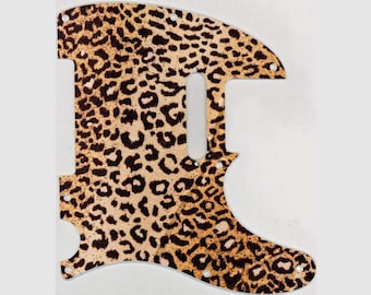 Custom Graphical Pickguard to fit Fender Tele Telecaster Leopard Print 2