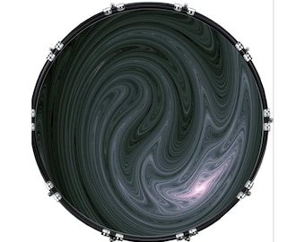Custom Aquarian Bass Kick Drum Head Front Drumskin Spiral 18
