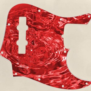 Custom Graphical Pickguard to fit Fender J Bass Jazz Bass Red Splash