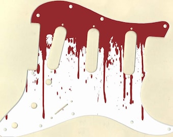 Pickguard gráfico personalizado para adaptarse a Fender Strat Stratocaster Blood Drips