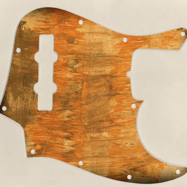 Custom Graphical Pickguard to fit Fender J Bass Jazz Bass Brush Stain