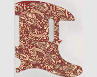 Custom Graphical Pickguard to fit Fender Tele Telecaster Paisley RD-CR