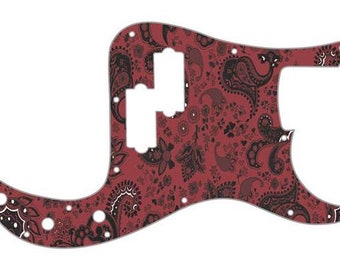 Pickguard gráfico personalizado para adaptarse a Fender P Bass Bass Bass Paisley RD