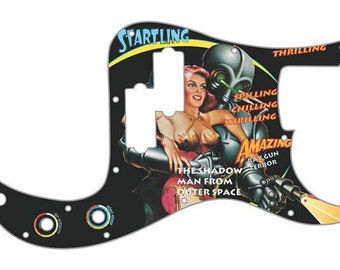 Protector de picking gráfico personalizado para adaptarse a Fender P Bass Precision Bass Shadow Man