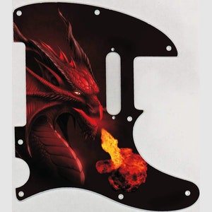 Custom Graphical Pickguard to fit Fender Tele Telecaster Dragon Breath