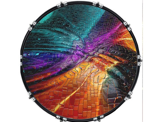 Graphic bass cheap drum heads