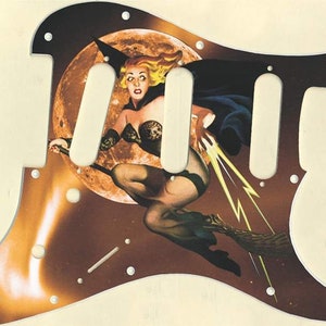 Custom Graphical Pickguard to fit Fender Strat Stratocaster Witchcraft Moon