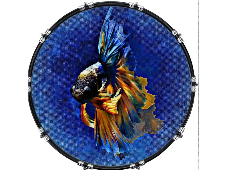 Custom Aquarian Bass Kick Drum Head Front Drumskin Fighting Etsy