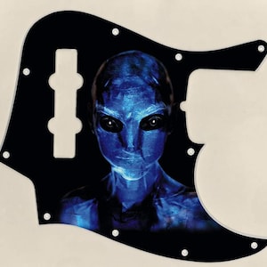 Custom Graphical Pickguard to fit Fender J Bass Jazz Bass Blue Entity