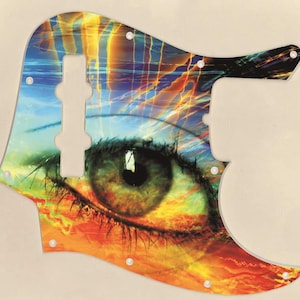 Custom Graphical Pickguard to fit Fender J Bass Jazz Bass Psychedelic Eye