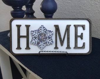 Small interchangeable home sign | tiered tray sign | year round entryway sign | home decor | housewarming gift | new home owner
