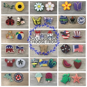 Sets of four 3 inch Interchangeable acrylic welcome home sign pieces, extra shapes, attachments for interchangeable signs and door hangers