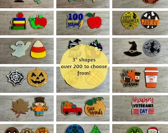 Interchangeable Welcome Sign Shapes | Acrylic Glitter Shapes | Seasonal Sign Add-Ons | Magnetic Sign Shapes