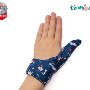 Thumbsie® Thumb Guard Thumb Glove Stop Thumb Sucking Thumb Sucking Various Fabrics Five Sizes Mermaid