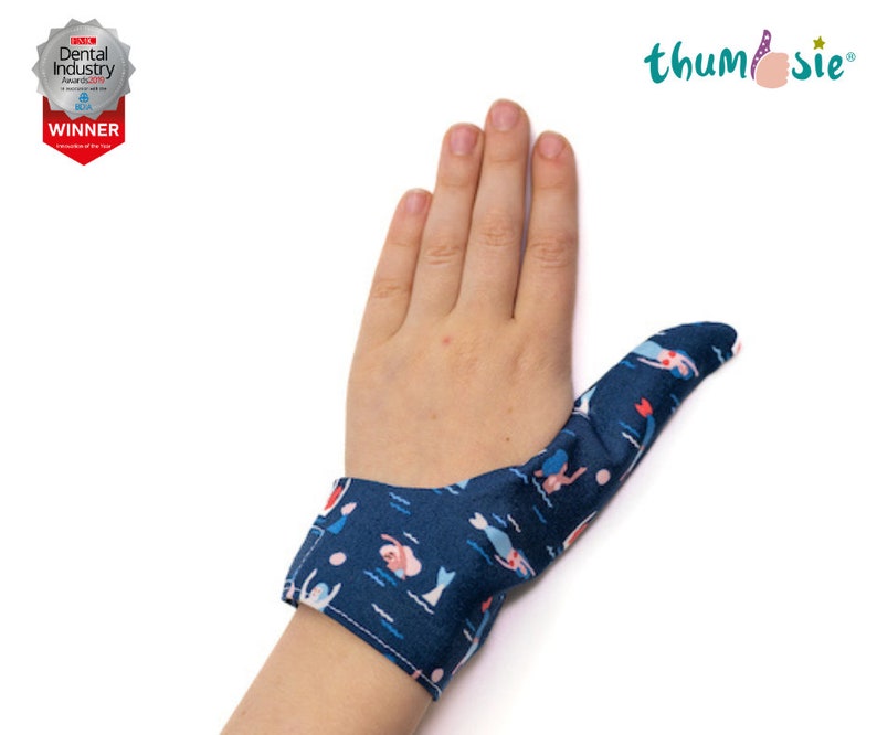 Thumbsie® Thumb Guard Thumb Glove Stop Thumb Sucking Thumb Sucking Various Fabrics Five Sizes Mermaid