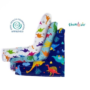 Help your child stop thumb sucking | 3 Dinosaur thumb gloves | Stop Thumb Sucking | Thumb Sucking | Thumb Gloves | Five Sizes | Thumb Guards