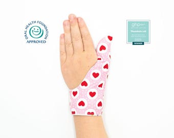 Thumb Sucking Guard to help child stop Thumb Sucking | Thumb Sucking Glove | Award-Winning | Dentist approved | Various Fabrics | Five Sizes