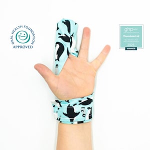 Help je kind te stoppen met vingerzuigen met de Thumbsie® Finger Guard | Vingerhandschoen | Vingerzuigen | Bekroond | Goedgekeurd door tandartsen