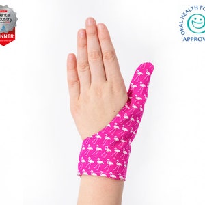 Thumbsie® Thumb Guard Stop Thumb Sucking Thumb Sucking Thumb Glove Various Fabrics Five Sizes Flamingo