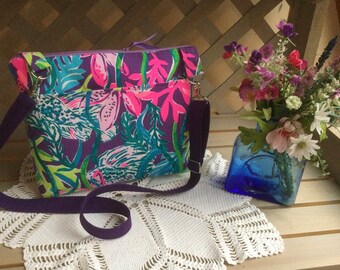 Inspiring Lilly “Pretty In Purple” Crossbody/Shoulder Handbag, Multi Pockets, With Adjustable Strap