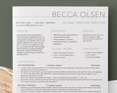 Creative Resume Template, 1 Page Resume, Curriculum Vitae Template in Classic Pastel Design