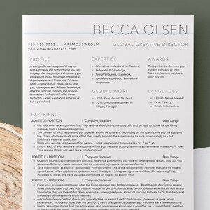 May include: A resume template with a wood grain background. The template is designed for a creative director and includes sections for profile, expertise, awards, global work, languages, experience, and education.