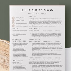 Professional Resume Template Word, Google Docs Resume Executive Resume, Curriculum Vitae Modern CV Design