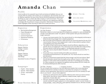 Classic Resume Template Instant Download | Professional CV Design | Modern Resume Template | Minimalist Resume